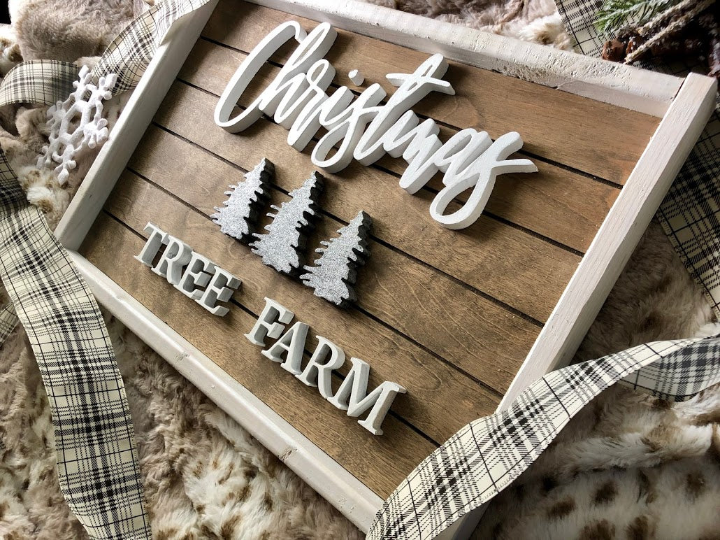 19X13" Silver Christmas Tree Farm Sign